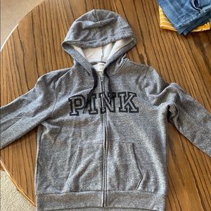 Pink zipped up hoodie
